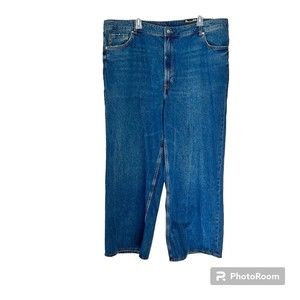 H&M Divided Jeans Womens XXL High Waist Wide-Leg Medium Wash Denim NEW 28 inseam